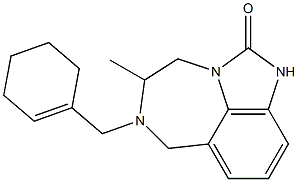 4,5,6,7-Tetrahydro-5-methyl-6-(1-cyclohexenylmethyl)imidazo[4,5,1-jk][1,4]benzodiazepin-2(1H)-one Struktur