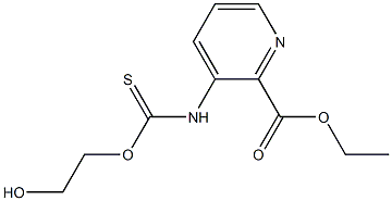 3-(2-Hydroxyethoxythiocarbonylamino)pyridine-2-carboxylic acid ethyl ester Struktur