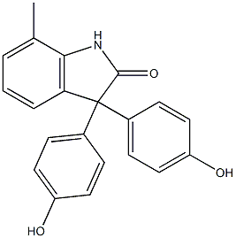 3,3-Bis(4-hydroxyphenyl)-7-methylindolin-2-one Struktur