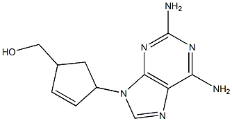 2,6-Diamino-9-(4-hydroxymethyl-2-cyclopentenyl)-9H-purine Struktur