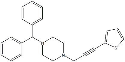 1-Diphenylmethyl-4-[3-(2-thienyl)-2-propynyl]piperazine Struktur