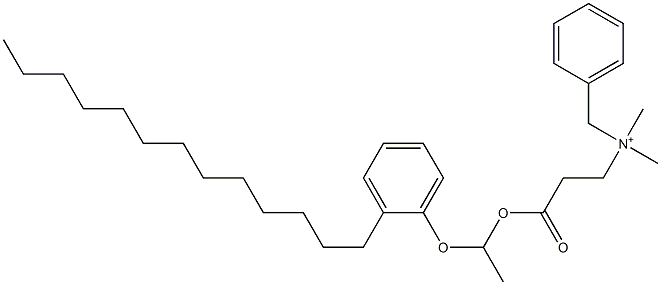 N,N-Dimethyl-N-benzyl-N-[2-[[1-(2-tridecylphenyloxy)ethyl]oxycarbonyl]ethyl]aminium Struktur