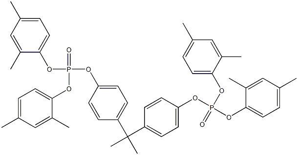 2,2-Bis[4-[bis(2,4-dimethylphenoxy)phosphinyloxy]phenyl]propane Struktur