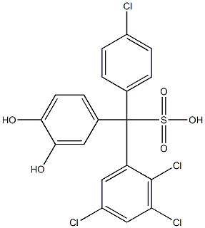 (4-Chlorophenyl)(2,3,5-trichlorophenyl)(3,4-dihydroxyphenyl)methanesulfonic acid Struktur