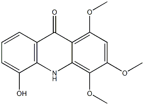 1,3,4-Trimethoxy-5-hydroxyacridin-9(10H)-one Struktur