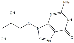 2-Amino-9-[(S)-2,3-dihydroxypropyloxy]-9H-purin-6(1H)-one Struktur