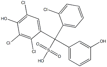 (2-Chlorophenyl)(2,3,5-trichloro-4-hydroxyphenyl)(3-hydroxyphenyl)methanesulfonic acid Struktur