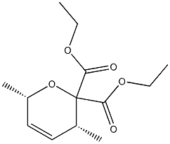 (3R,6S)-3,6-Dihydro-3,6-dimethyl-2H-pyran-2,2-dicarboxylic acid diethyl ester Struktur