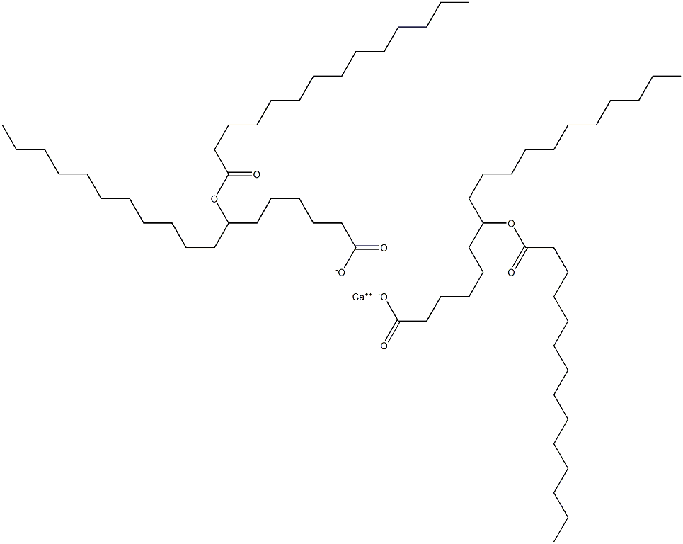 Bis(7-tetradecanoyloxyoctadecanoic acid)calcium salt Struktur