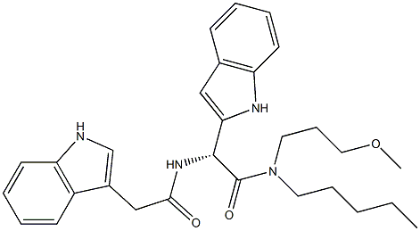 N-[(R)-1-(1H-インドール-2-イル)-2-[(3-メトキシプロピル)ペンチルアミノ]-2-オキソエチル]-1H-インドール-3-アセトアミド 化學(xué)構(gòu)造式