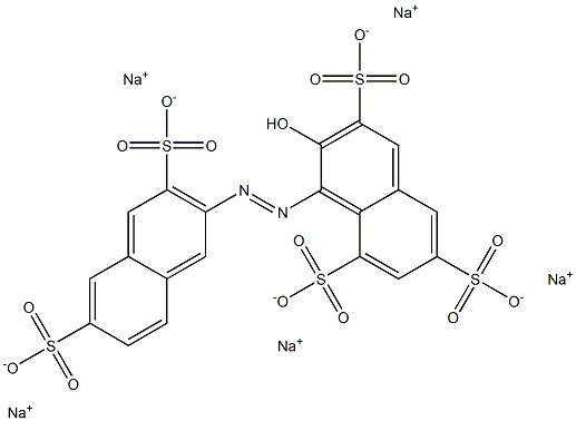 2-Hydroxy[1,2'-azobisnaphthalene]-3,3',6,6',8-pentasulfonic acid pentasodium salt Struktur