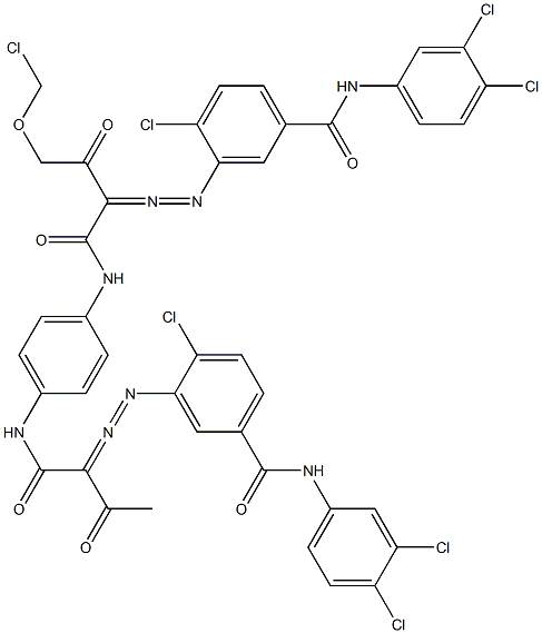 3,3'-[2-(Chloromethyloxy)-1,4-phenylenebis[iminocarbonyl(acetylmethylene)azo]]bis[N-(3,4-dichlorophenyl)-4-chlorobenzamide] Struktur