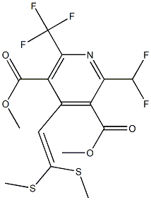 2-(Difluoromethyl)-4-[2,2-bis(methylthio)ethenyl]-6-(trifluoromethyl)-3,5-pyridinedicarboxylic acid dimethyl ester Struktur