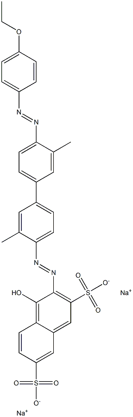 4-Hydroxy-3-[[4'-[(4-ethoxyphenyl)azo]-3,3'-dimethyl-1,1'-biphenyl-4-yl]azo]naphthalene-2,7-disulfonic acid disodium salt Struktur