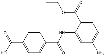 4-[[[2-(Ethoxycarbonyl)-5-aminophenyl]amino]carbonyl]benzoic acid Struktur