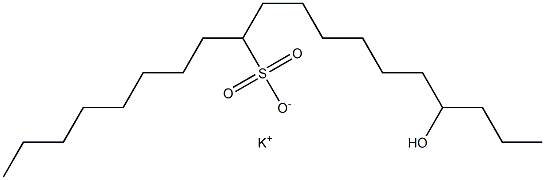 16-Hydroxynonadecane-9-sulfonic acid potassium salt Struktur