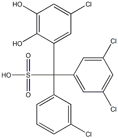 (3-Chlorophenyl)(3,5-dichlorophenyl)(5-chloro-2,3-dihydroxyphenyl)methanesulfonic acid Struktur