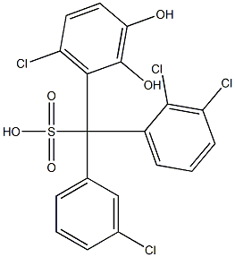 (3-Chlorophenyl)(2,3-dichlorophenyl)(6-chloro-2,3-dihydroxyphenyl)methanesulfonic acid Struktur