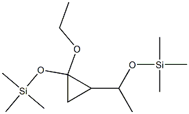 1-Ethyloxy-1-(trimethylsilyloxy)-2-[1-(trimethylsilyloxy)ethyl]cyclopropane Struktur