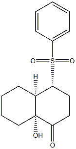 (4R,4aR,8aR)-8a-Hydroxy-4-(phenylsulfonyl)octahydronaphthalen-1(2H)-one Struktur