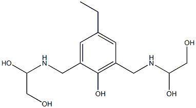 2,6-Bis[[(1,2-dihydroxyethyl)amino]methyl]-4-ethylphenol Struktur