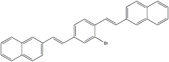 2-Bromo-1,4-bis[2-(2-naphtyl)ethenyl]benzene Struktur