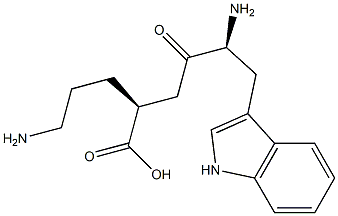 (2S)-5-Amino-2-[(S)-4-(1H-indol-3-yl)-3-amino-2-oxobutyl]pentanoic acid Struktur