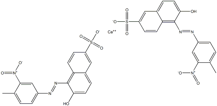 Bis[1-[(4-methyl-3-nitrophenyl)azo]-2-hydroxy-6-naphthalenesulfonic acid]calcium salt Struktur