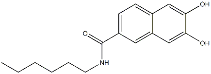 N-Hexyl-6,7-dihydroxynaphthalene-2-carboxamide Struktur