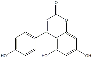 4-(4-Hydroxyphenyl)-5,7-dihydroxy-2H-1-benzopyran-2-one Struktur