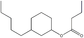 Butanoic acid 3-pentylcyclohexyl ester Struktur