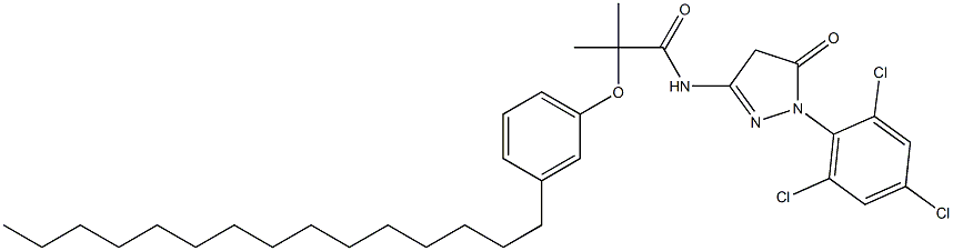 1-(2,4,6-Trichlorophenyl)-3-[2-methyl-2-(3-pentadecylphenoxy)propionylamino]-5(4H)-pyrazolone Struktur