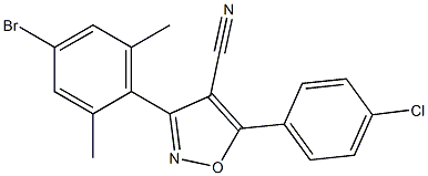 5-(4-Chlorophenyl)-3-(4-bromo-2,6-dimethylphenyl)-isoxazole-4-carbonitrile Struktur