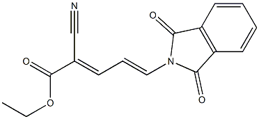 2-Cyano-5-(1,3-dioxoisoindolin-2-yl)-2,4-pentadienoic acid ethyl ester Struktur