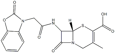 7-[[[(2,3-Dihydro-2-oxobenzoxazol)-3-yl]acetyl]amino]-3-methylcepham-3-ene-4-carboxylic acid Struktur