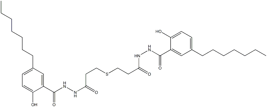 3,3'-Thiodi[propionic acid N'-(5-heptylsalicyloyl) hydrazide] Struktur