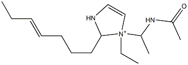 1-[1-(Acetylamino)ethyl]-1-ethyl-2-(4-heptenyl)-4-imidazoline-1-ium Struktur