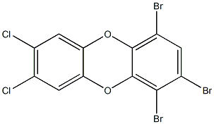 1,2,4-Tribromo-7,8-dichlorodibenzo[b,e][1,4]dioxin Struktur