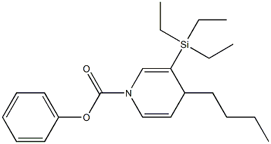 1,4-Dihydro-4-butyl-3-(triethylsilyl)pyridine-1-carboxylic acid phenyl ester Struktur