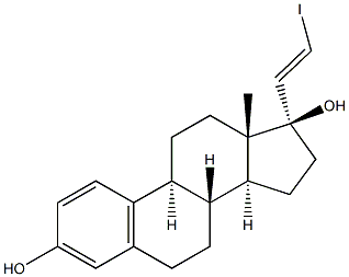 (17R,20E)-21-Iodo-19-norpregna-1,3,5(10),20-tetrene-3,17-diol Struktur