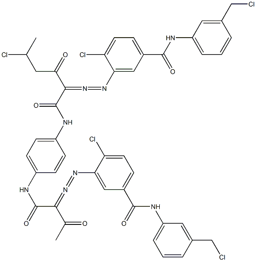 3,3'-[2-(1-Chloroethyl)-1,4-phenylenebis[iminocarbonyl(acetylmethylene)azo]]bis[N-[3-(chloromethyl)phenyl]-4-chlorobenzamide] Struktur