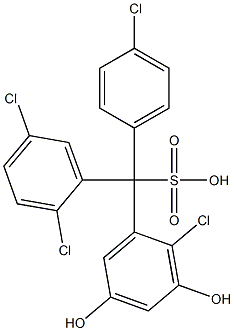 (4-Chlorophenyl)(2,5-dichlorophenyl)(2-chloro-3,5-dihydroxyphenyl)methanesulfonic acid Struktur