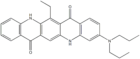 3-(Dipropylamino)-13-ethyl-5,12-dihydroquino[2,3-b]acridine-7,14-dione Struktur