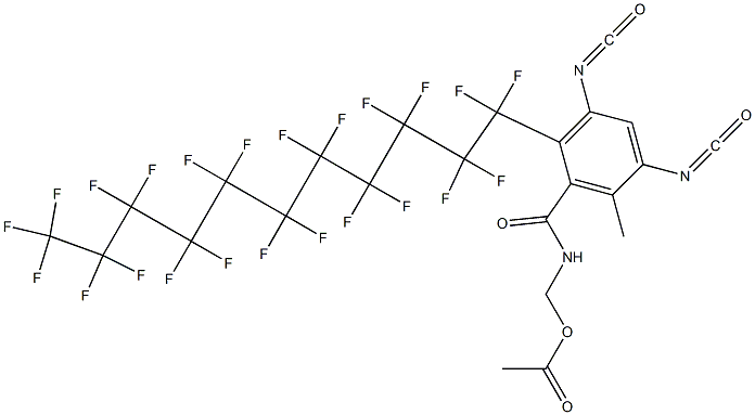 N-(Acetyloxymethyl)-2-(tricosafluoroundecyl)-3,5-diisocyanato-6-methylbenzamide Struktur