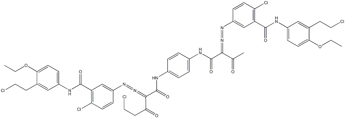 3,3'-[2-(Chloromethyl)-1,4-phenylenebis[iminocarbonyl(acetylmethylene)azo]]bis[N-[3-(2-chloroethyl)-4-ethoxyphenyl]-6-chlorobenzamide] Struktur