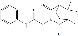 2,4-Dioxo-1,8,8-trimethyl-N-phenyl-3-azabicyclo[3.2.1]octane-3-acetamide Struktur