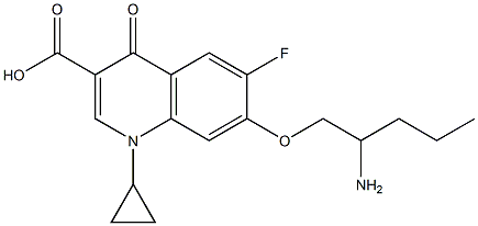 7-[(2-Aminopentyl)oxy]-1-cyclopropyl-6-fluoro-1,4-dihydro-4-oxoquinoline-3-carboxylic acid Struktur