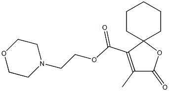 3-Methyl-2-oxo-1-oxaspiro[4.5]dec-3-ene-4-carboxylic acid 2-morpholinoethyl ester Struktur