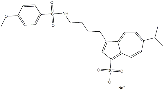 6-Isopropyl-3-[4-(4-methoxyphenylsulfonylamino)butyl]azulene-1-sulfonic acid sodium salt Struktur