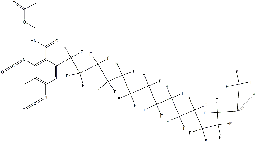 N-(Acetyloxymethyl)-2-(tritriacontafluorohexadecyl)-4,6-diisocyanato-5-methylbenzamide Struktur